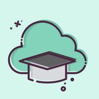 Icon Cloud Education. related to Learning symbol. MBE style. simple design illustration vector