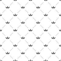 Seamless black pattern with king crowns vector