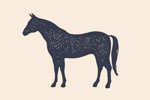 Horse, stallion. Concept design of farm animals vector