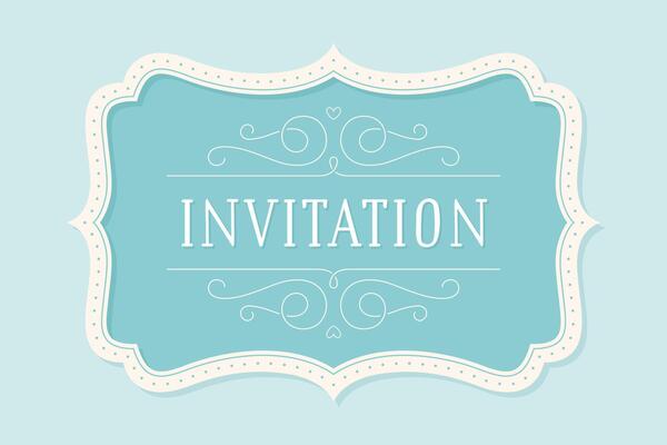 Old vintage frame with text Invitation