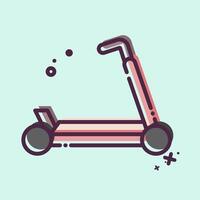 icono patada scooter. relacionado a Patinaje símbolo. mbe estilo. sencillo diseño ilustración vector