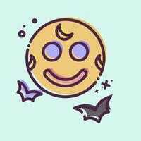 Icon Full Moon. related to Halloween symbol. MBE style. simple design illustration vector