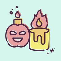 Icon Candle. related to Halloween symbol. MBE style. simple design illustration vector