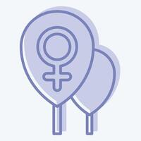 Icon Ballons. related to Woman Day symbol. two tone style. simple design illustration vector