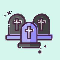 Icon Graveyard. related to Halloween symbol. MBE style. simple design illustration vector