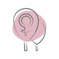 icono globos relacionado a mujer día símbolo. color Mancha estilo. sencillo diseño ilustración vector