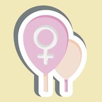 Sticker Ballons. related to Woman Day symbol. simple design illustration vector