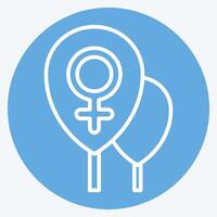 Icon Ballons. related to Woman Day symbol. blue eyes style. simple design illustration vector