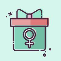 Icon Gift. related to Woman Day symbol. MBE style. simple design illustration vector