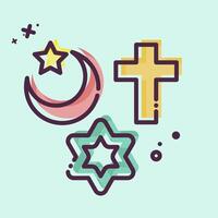 Icon Religion. related to Photos and Illustrations symbol. MBE style. simple design illustration vector