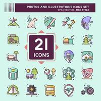 Icon Set Photos and Illustrations. related to Design and Art symbol. MBE style. simple design illustration vector