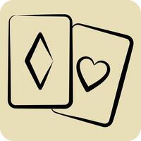 Icon Palying Card. related to Online Game symbol. hand drawn style. simple design illustration vector