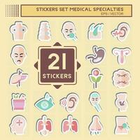 Sticker Set Medical Specialties. related to Healthy symbol. simple design illustration vector