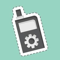 Sticker line cut Walkie Talkie. related to Security symbol. simple design illustration vector