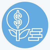 icono inversión. relacionado a Finanzas y impuesto símbolo. azul ojos estilo. sencillo diseño ilustración vector