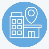 Icon Bussines Location. related to Finance and Tax symbol. blue eyes style. simple design illustration vector