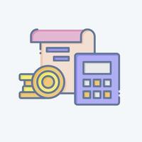 Icon Finance Calculation. related to Finance and Tax symbol. doodle style. simple design illustration vector