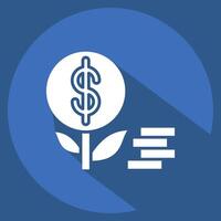 Icon Investment. related to Finance and Tax symbol. long shadow style. simple design illustration vector