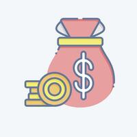 Icon Cash Collection. related to Finance and Tax symbol. doodle style. simple design illustration vector