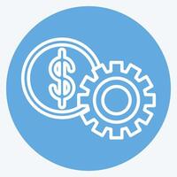 Icon Financial Setting. related to Finance and Tax symbol. blue eyes style. simple design illustration vector