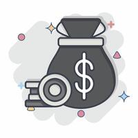 Icon Cash Collection. related to Finance and Tax symbol. comic style. simple design illustration vector