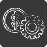 Icon Financial Setting. related to Finance and Tax symbol. chalk Style. simple design illustration vector