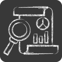 Icon Data Chart. related to Finance and Tax symbol. chalk Style. simple design illustration vector