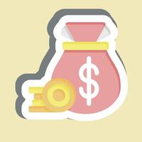 Sticker Cash Collection. related to Finance and Tax symbol. simple design illustration vector