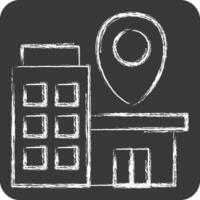 Icon Bussines Location. related to Finance and Tax symbol. chalk Style. simple design illustration vector