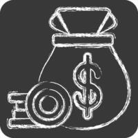 Icon Cash Collection. related to Finance and Tax symbol. chalk Style. simple design illustration vector