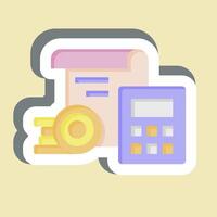 Sticker Finance Calculation. related to Finance and Tax symbol. simple design illustration vector