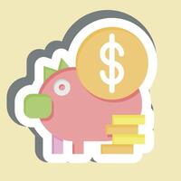 Sticker Money Saving. related to Finance and Tax symbol. simple design illustration vector