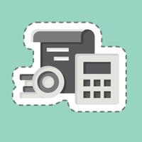 Sticker line cut Finance Calculation. related to Finance and Tax symbol. simple design illustration vector