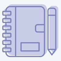 Icon Notebook. related to Finance and Tax symbol. two tone style. simple design illustration vector