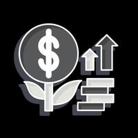 Icon Money Growth. related to Finance and Tax symbol. glossy style. simple design illustration vector