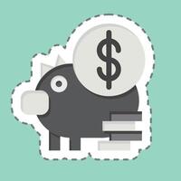 Sticker line cut Money Saving. related to Finance and Tax symbol. simple design illustration vector