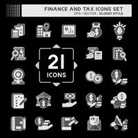 Icon Set Finance and Tax. related to Business symbol. glossy style. simple design illustration vector