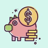 Icon Money Saving. related to Finance and Tax symbol. MBE style. simple design illustration vector