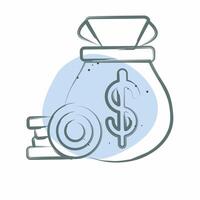 Icon Cash Collection. related to Finance and Tax symbol. Color Spot Style. simple design illustration vector