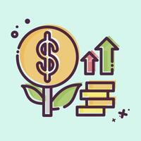 Icon Money Growth. related to Finance and Tax symbol. MBE style. simple design illustration vector
