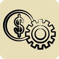 Icon Financial Setting. related to Finance and Tax symbol. hand drawn style. simple design illustration vector