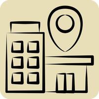 Icon Bussines Location. related to Finance and Tax symbol. hand drawn style. simple design illustration vector