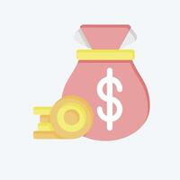 Icon Cash Collection. related to Finance and Tax symbol. flat style. simple design illustration vector