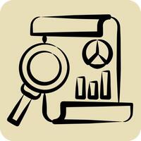 Icon Data Chart. related to Finance and Tax symbol. hand drawn style. simple design illustration vector