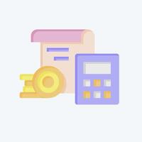 Icon Finance Calculation. related to Finance and Tax symbol. flat style. simple design illustration vector