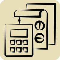 Icon Accounting. related to Finance and Tax symbol. hand drawn style. simple design illustration vector