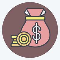 Icon Cash Collection. related to Finance and Tax symbol. color mate style. simple design illustration vector