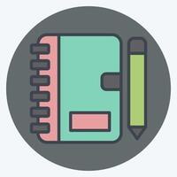 icono cuaderno. relacionado a Finanzas y impuesto símbolo. color compañero estilo. sencillo diseño ilustración vector