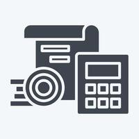 Icon Finance Calculation. related to Finance and Tax symbol. glyph style. simple design illustration vector