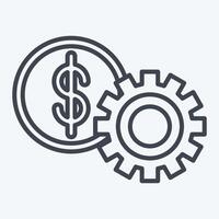 Icon Financial Setting. related to Finance and Tax symbol. line style. simple design illustration vector